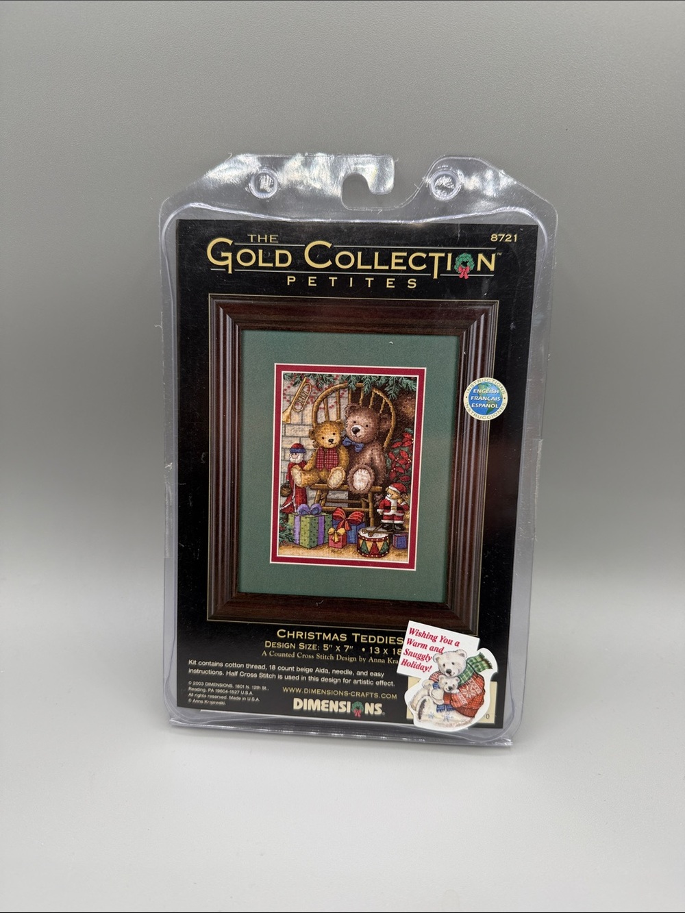 Dimensions The Gold Collection Petites Christmas Teddies Cross Stitch Kit
